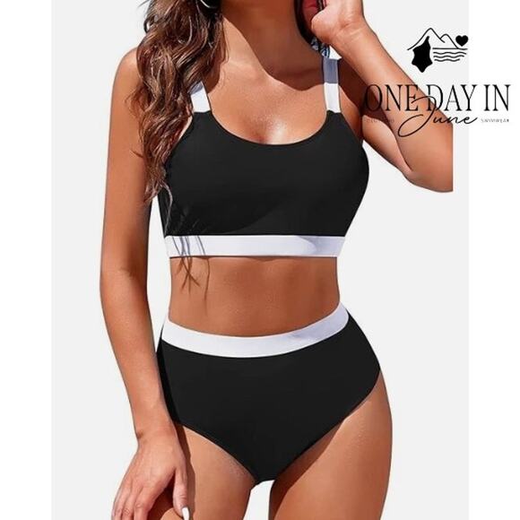 Adisputent Crop Bikini Swimsuit Size M - Picture 1 of 7